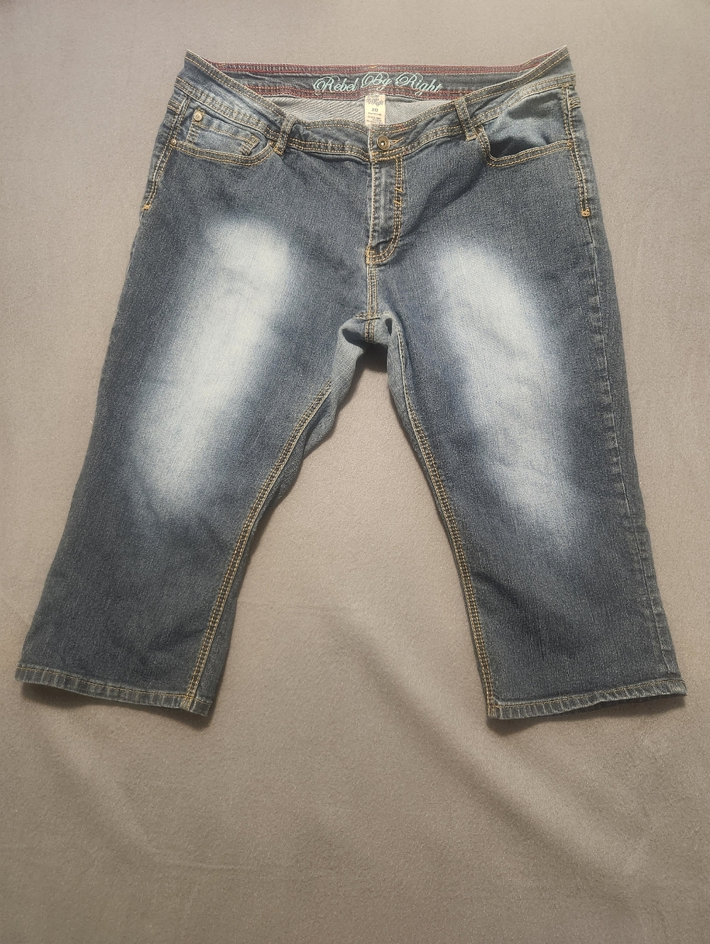 Rebel By Right Capri Denim Women Size 20 Blue Plus Size Summer